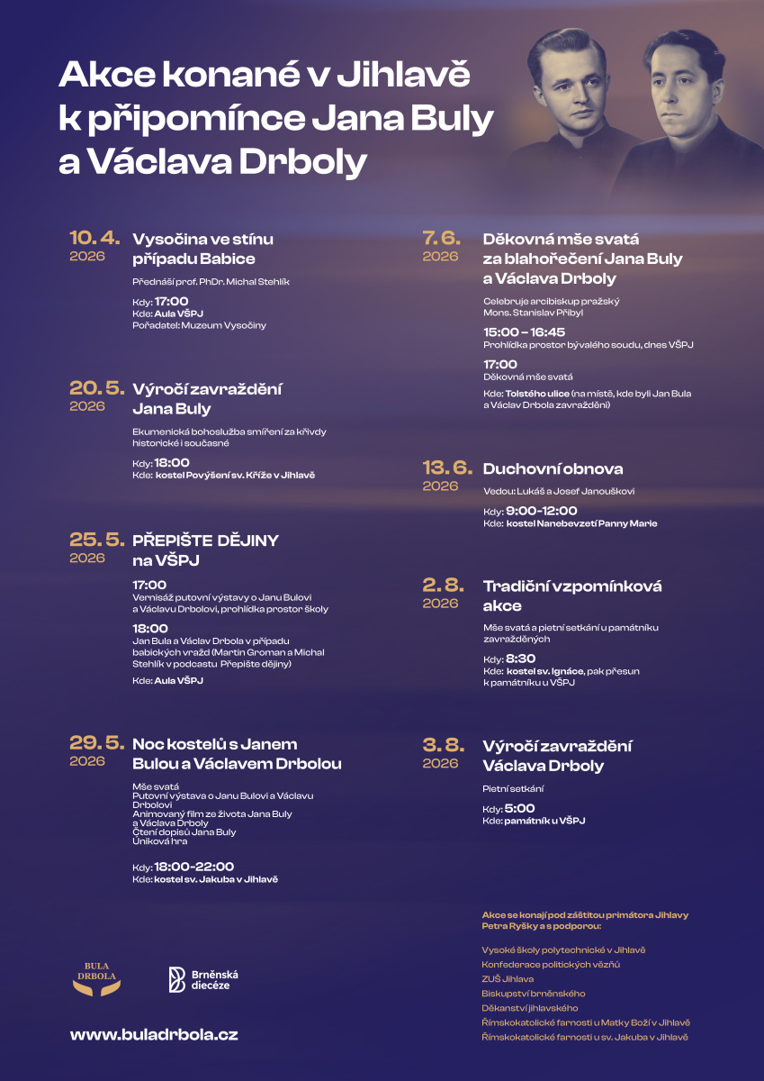 Vysočina ožije akcemi k blahořečení Jana Buly a Václava Drboly. Příběhy umučených kněží přiblíží noční pouť i tematická zážitková hra